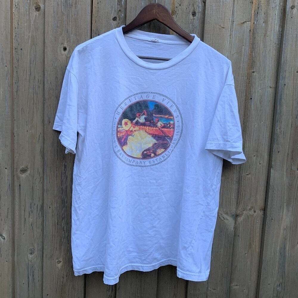Vintage 90s Heritage Views Graphic T Shirt Large